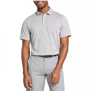 NWT Walter Hagen Men's Performance 11 Print Golf Polo~Monument Gray~Small~$70